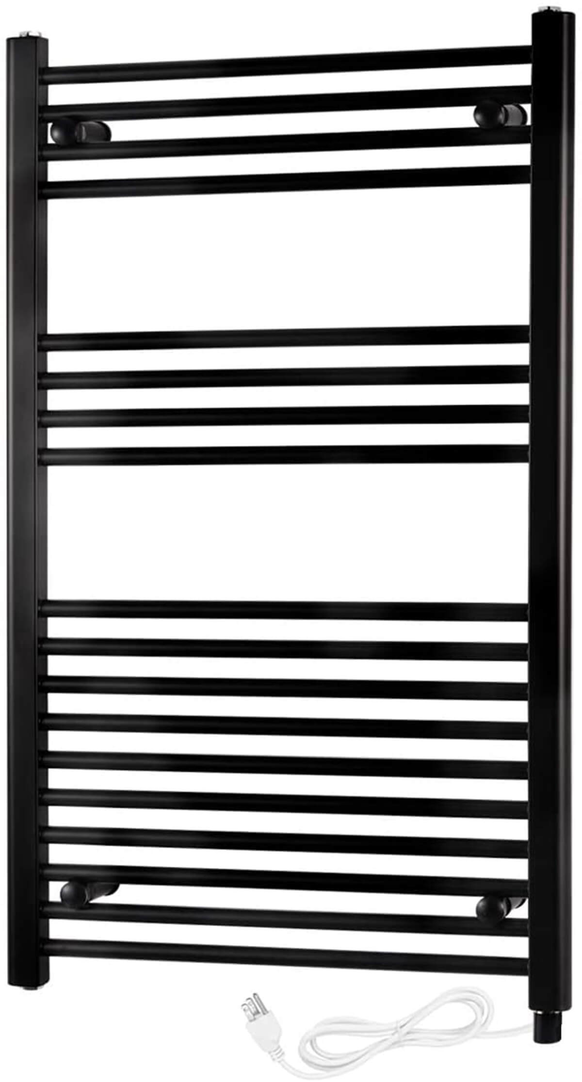Towel Warmer Rack, Steel Heated Drying Rack Plug-in Wall Mounted Towel Warmer Rack for Bathroom (Black, 18 Bar)
