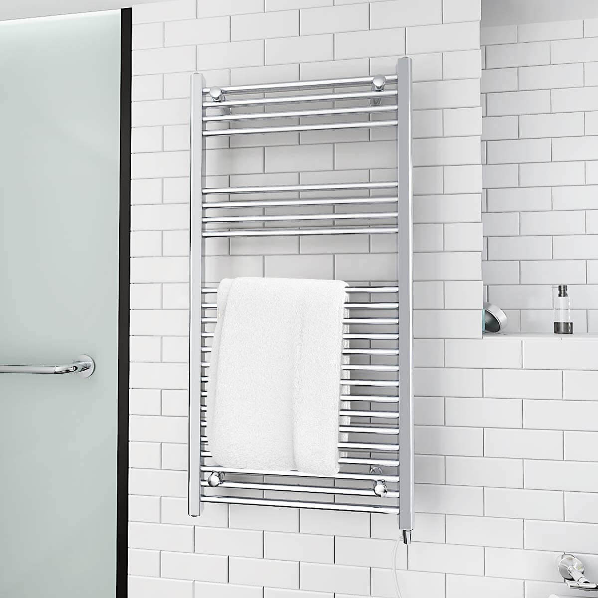 Towel Warmer Rack, Steel Heated Drying Rack Plug-in Wall Mounted Towel Warmer Rack for Bathroom (Silver, 23 Bar)