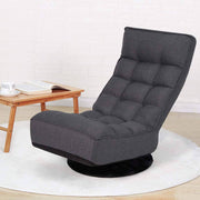 Homrest 360-Degree Swivel Floor Sofa, High Back Folding Floor Gaming Chair, Floor Lounger Adjustable Sleeper Recliner for Teens&Adults, Gray