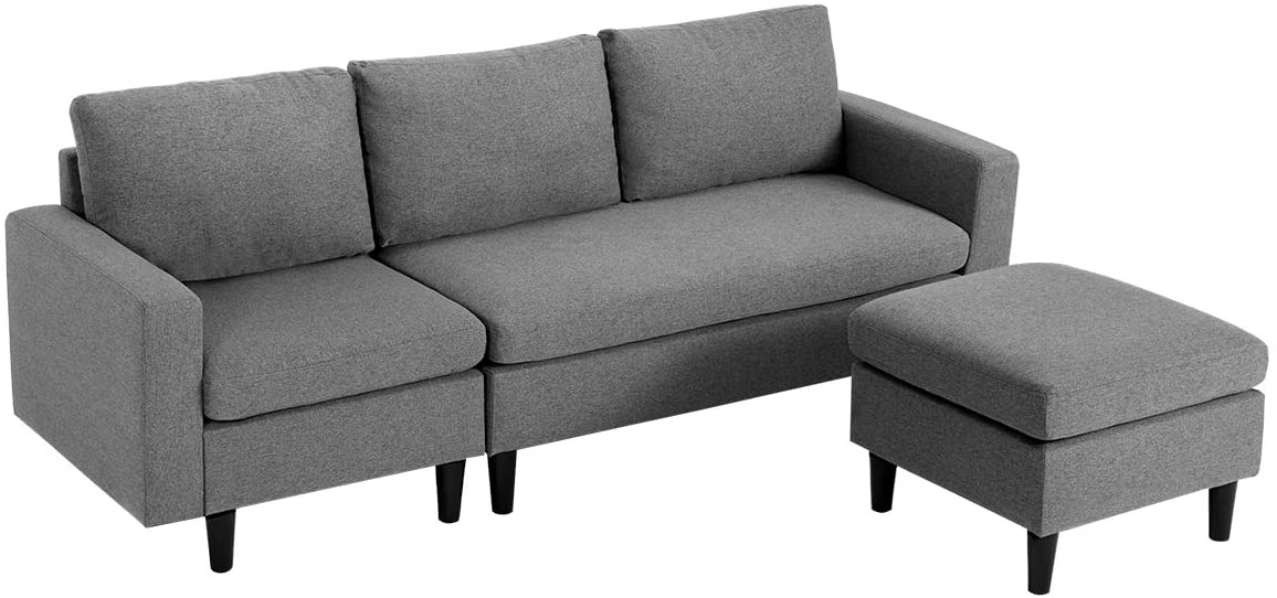 Sectional Sofa Couch Small 3 Piece Convertible LShape Couch