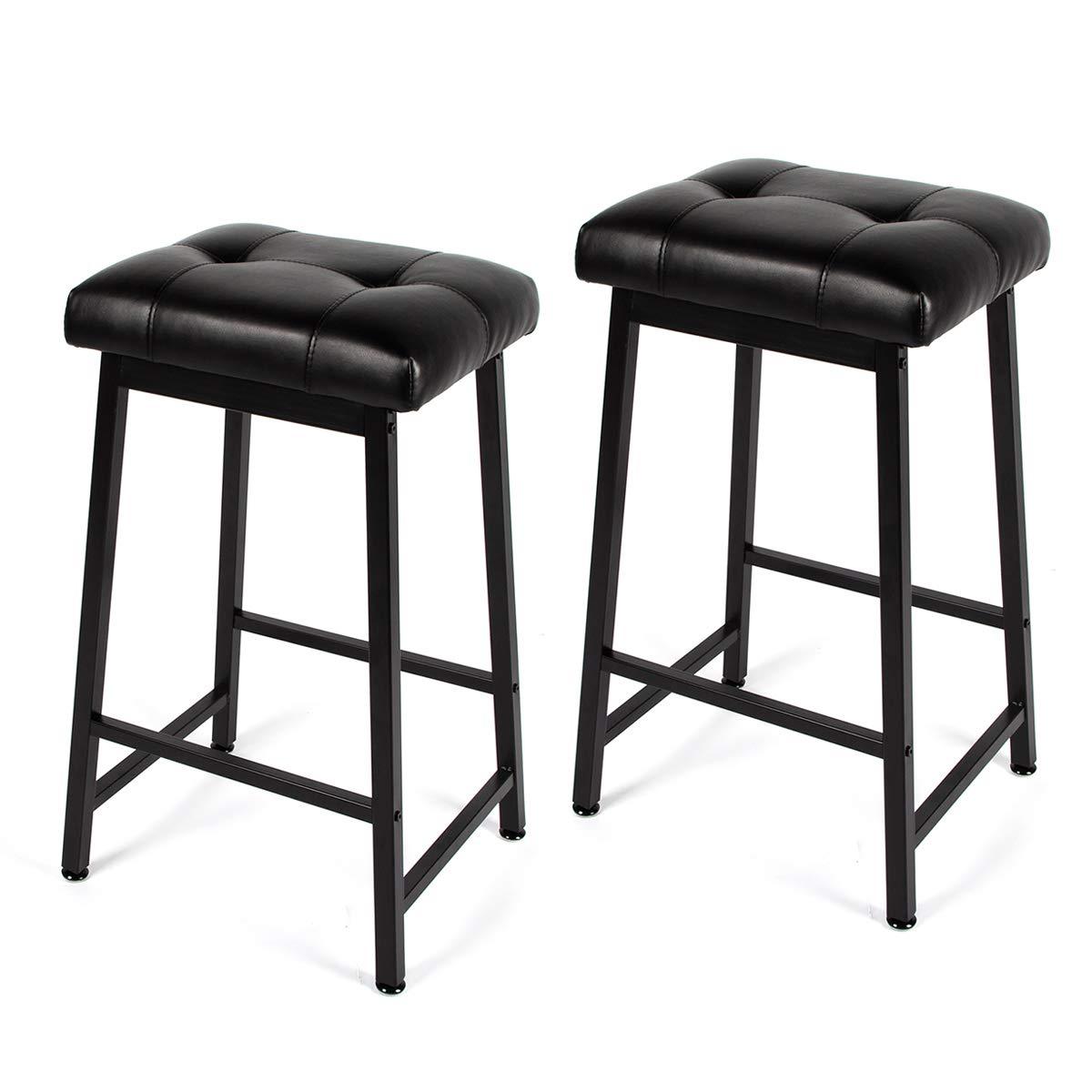 Homrest 30 inchs Counter Height Bar Stools with Faux Leather Cushion Set of 2