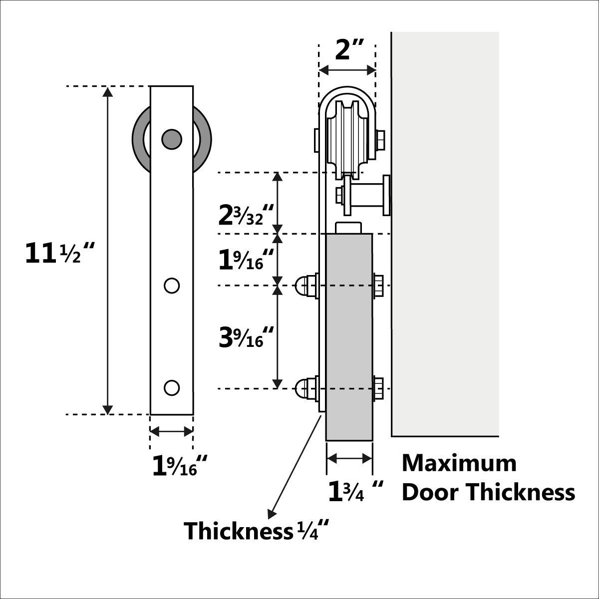 Homrest 13ft Bi-parting Sliding Barn Door Hardware Classic Steel Kit, J Shape