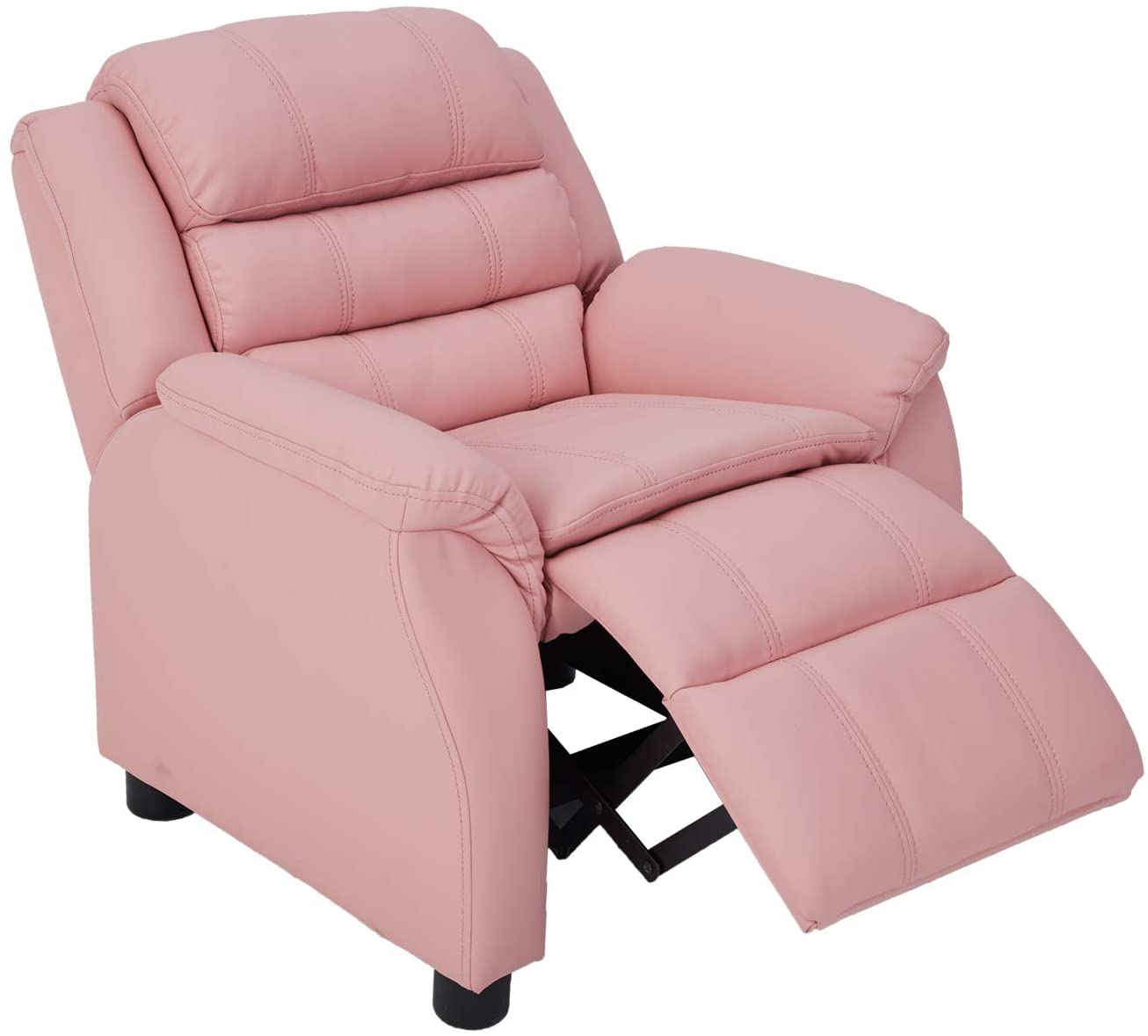 Kids Recliner Chair, Children Recliner PU Leather Armchair for Toddler Boys Girls, Lightweight Sofa Chair, 4+ Age Group, Pink