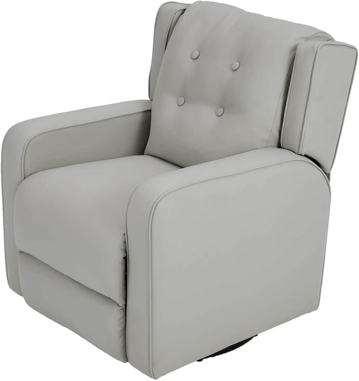 Kid's Swivel Recliner Chair, Children Recliner Faux Leather Armchair for Toddler Boys Girls, Lightweight 360 Degree Swivel Sofa Chair, Gray