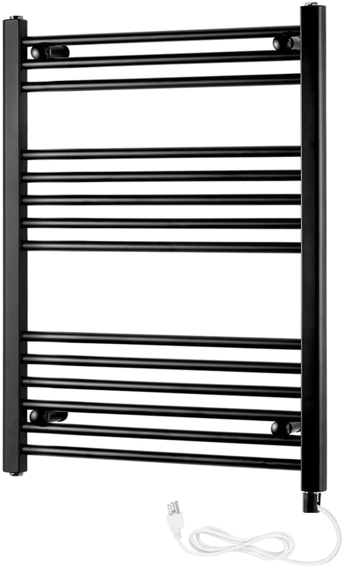 Towel Warmer Rack, Steel Heated Drying Rack Plug-in Wall Mounted Towel Warmer Rack for Bathroom (Black, 14 Bar)