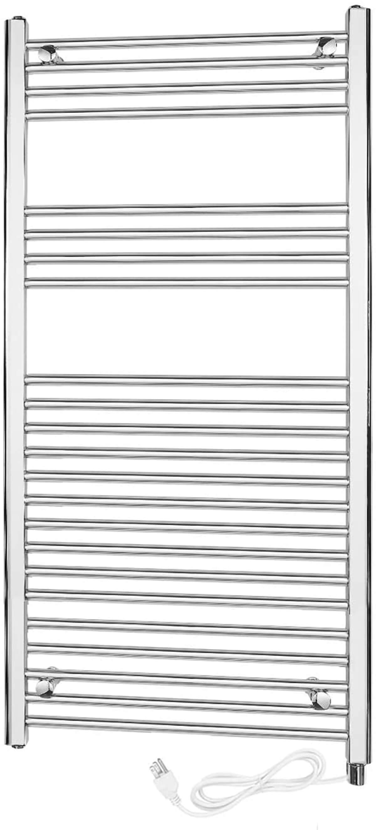 Towel Warmer Rack, Steel Heated Drying Rack Plug-in Wall Mounted Towel Warmer Rack for Bathroom (Silver, 23 Bar)