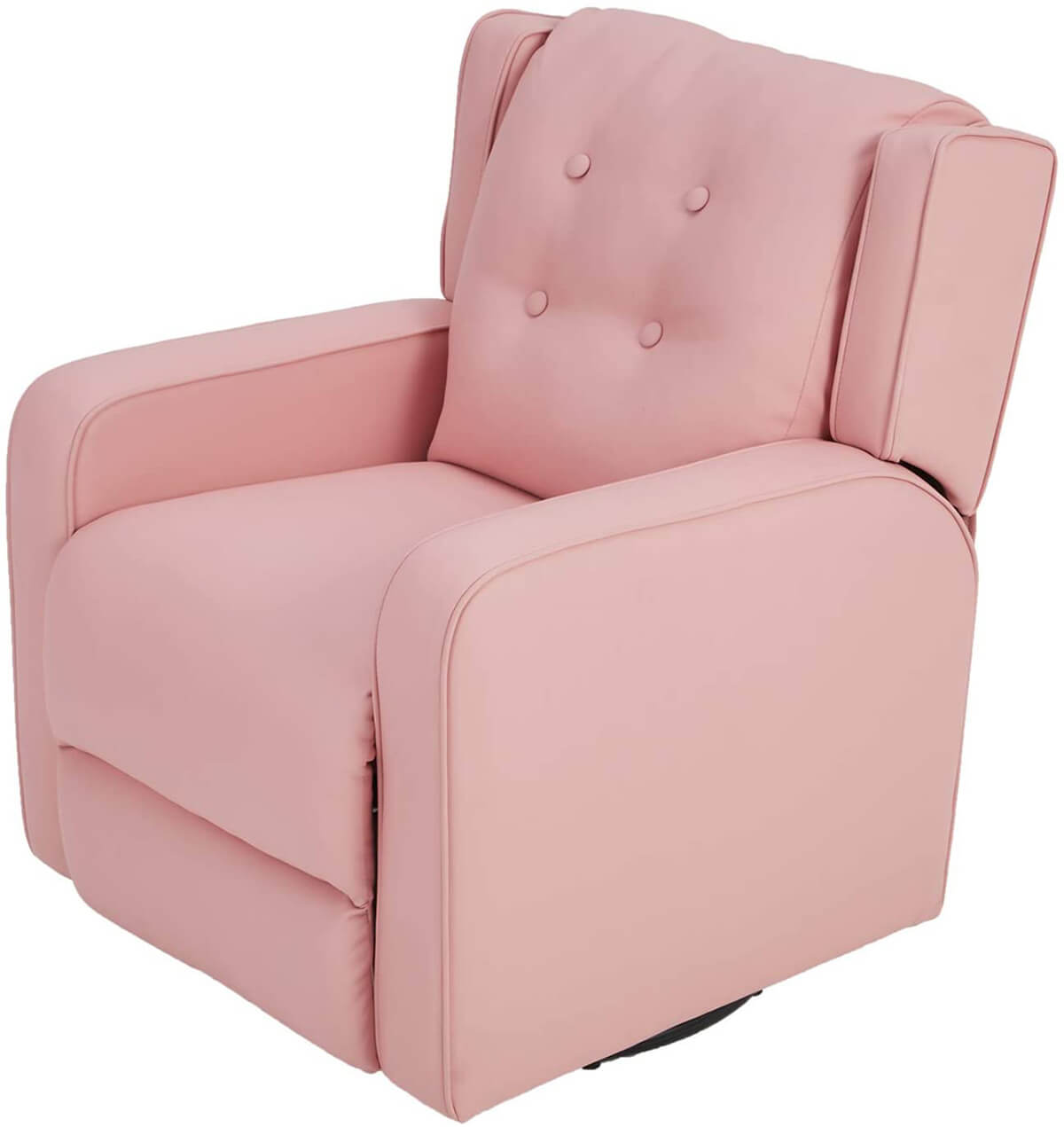 Kid's Swivel Recliner Chair, Children Recliner Faux Leather Armchair for Toddler Boys Girls, Lightweight 360 Degree Swivel Sofa Chair, Pink