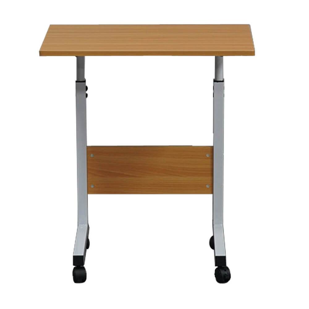 Movable Workstation Computer Side Table Laptop Holder Wood S