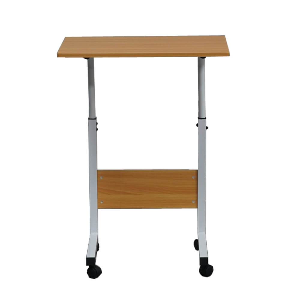 Movable Workstation Computer Side Table Laptop Holder Wood S