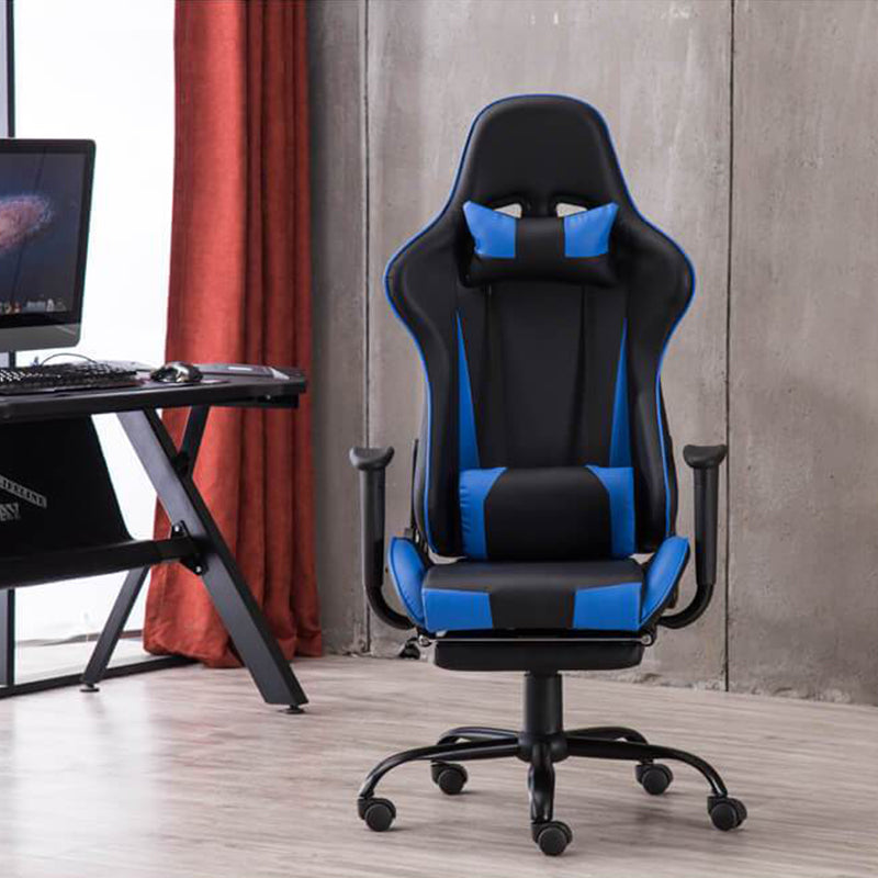 Homrest High Back Swivel Chair Racing Gaming Chair Office Chair Blue
