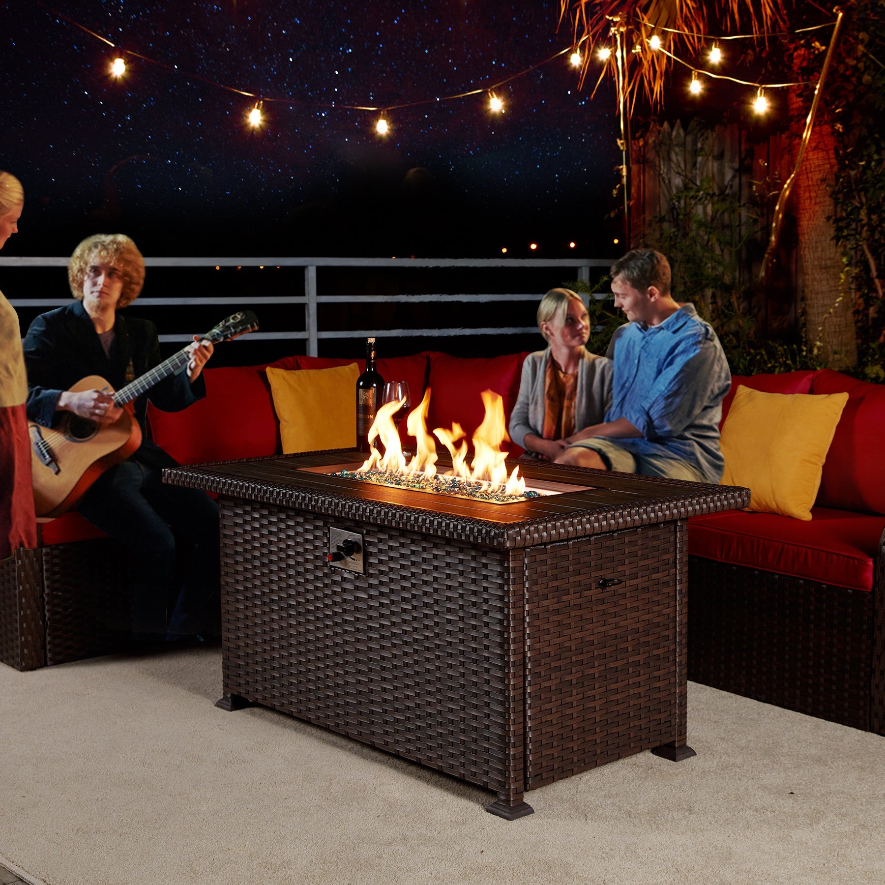 Homrest patio fire pit table for party and decoration