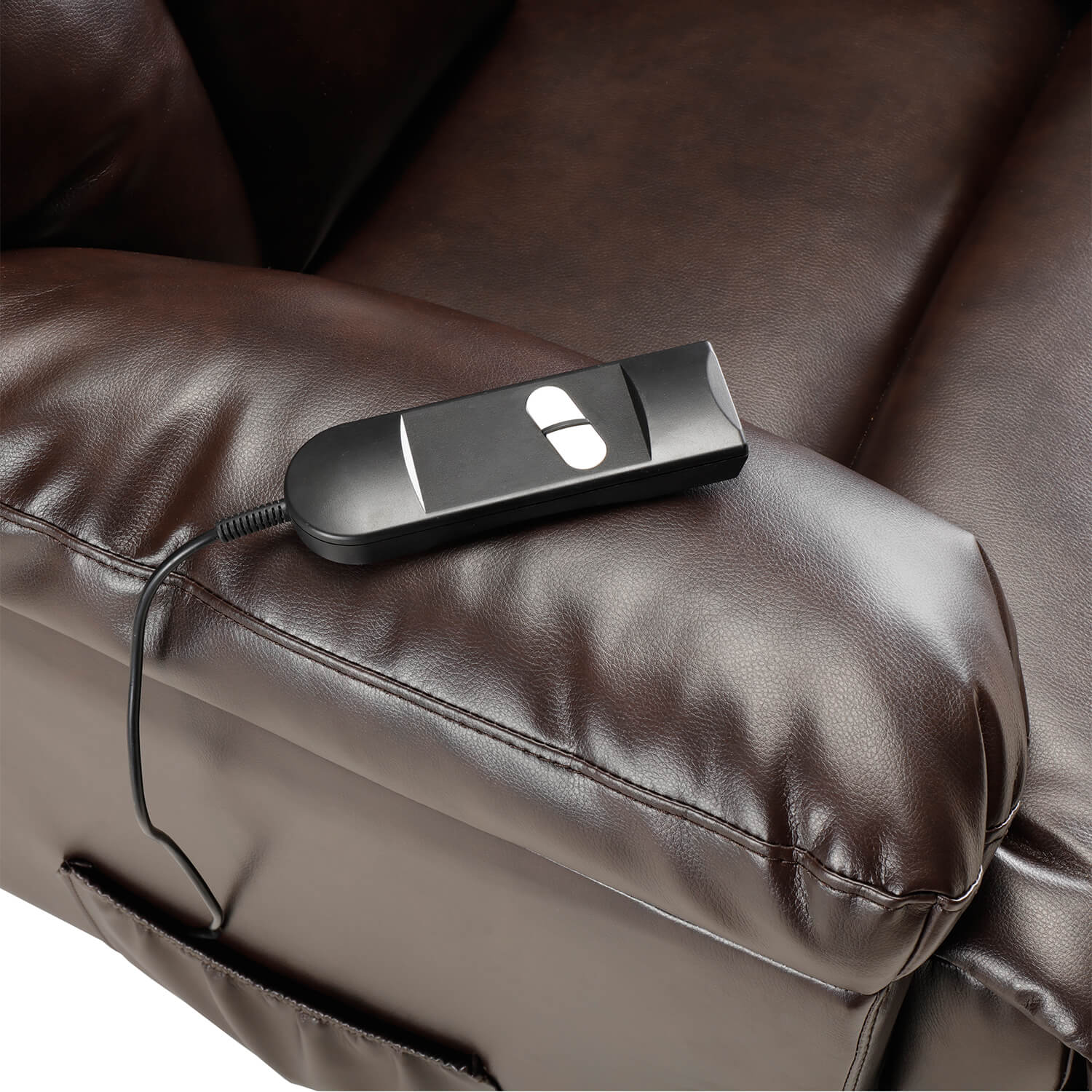 Homrest Electric Recliner Chair Lift Chair Power PU Leather Recliner Sofa with Heavy Duty Reclining Mechanism for Living Room, Brown