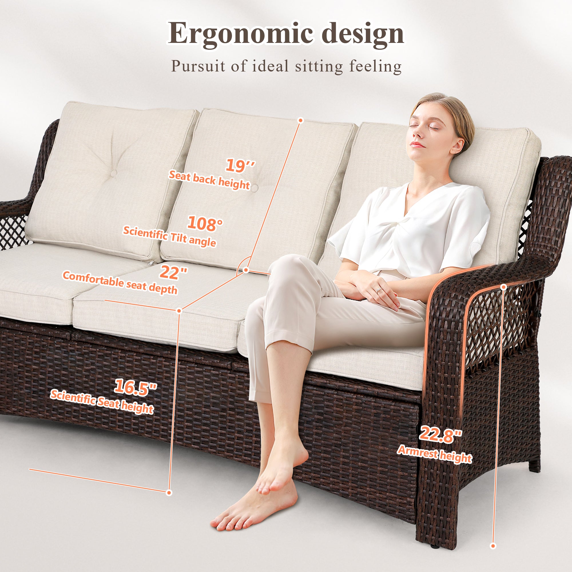 Outdoor furniture set for porch, backyard and poolside