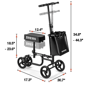 Product dimensions of Homrest knee scooter