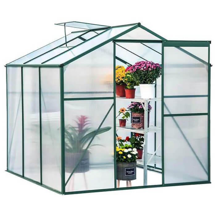 Homrest 6'x6'x6.6' Garden Greenhouse Polycarbonate Walk-in Greenhouses
