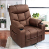 Homrest Coffee Fabric Massage Recliner Chair 360 Degrees Swivel Heated Ergonomic Lounge Chair