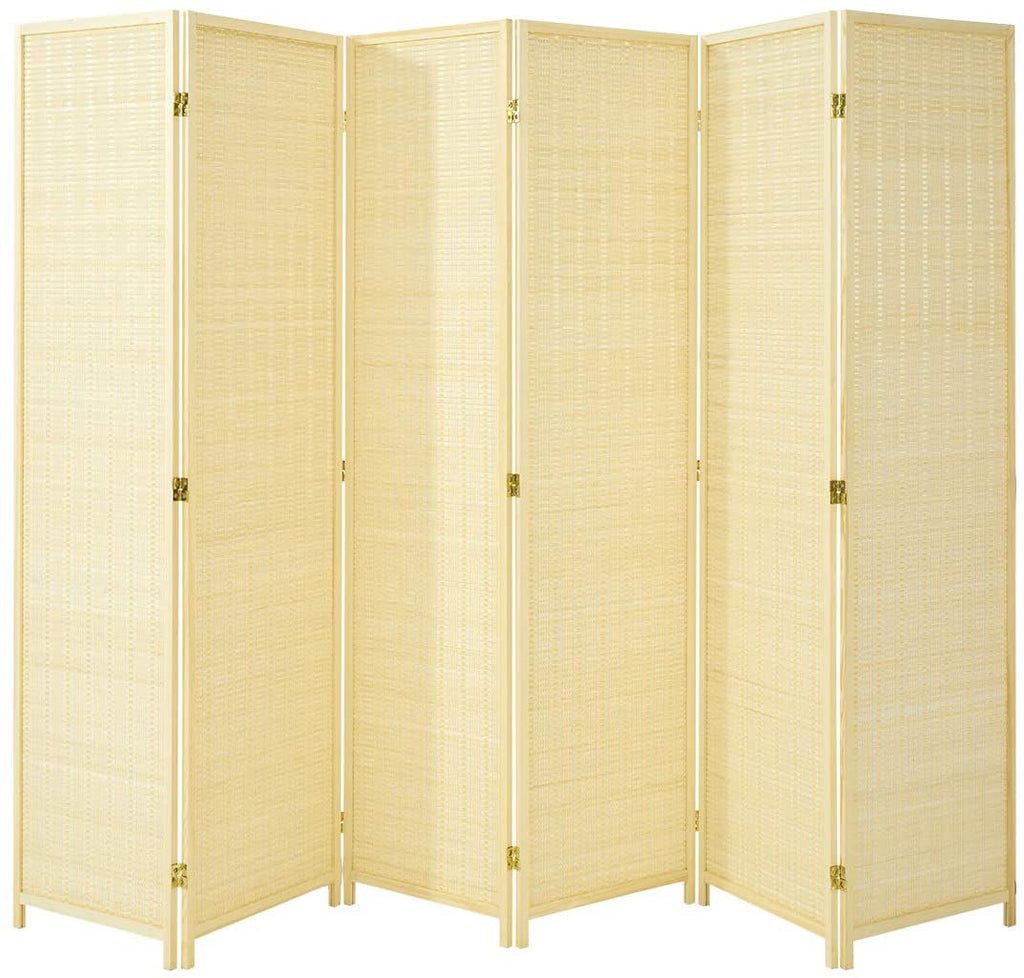 6 Panel Bamboo 6 Ft Tall Folding Privacy Screen Room Divider