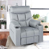 Homrest Grey Fabric Massage Recliner Chair 360 Degrees Swivel Heated Ergonomic Lounge Chair