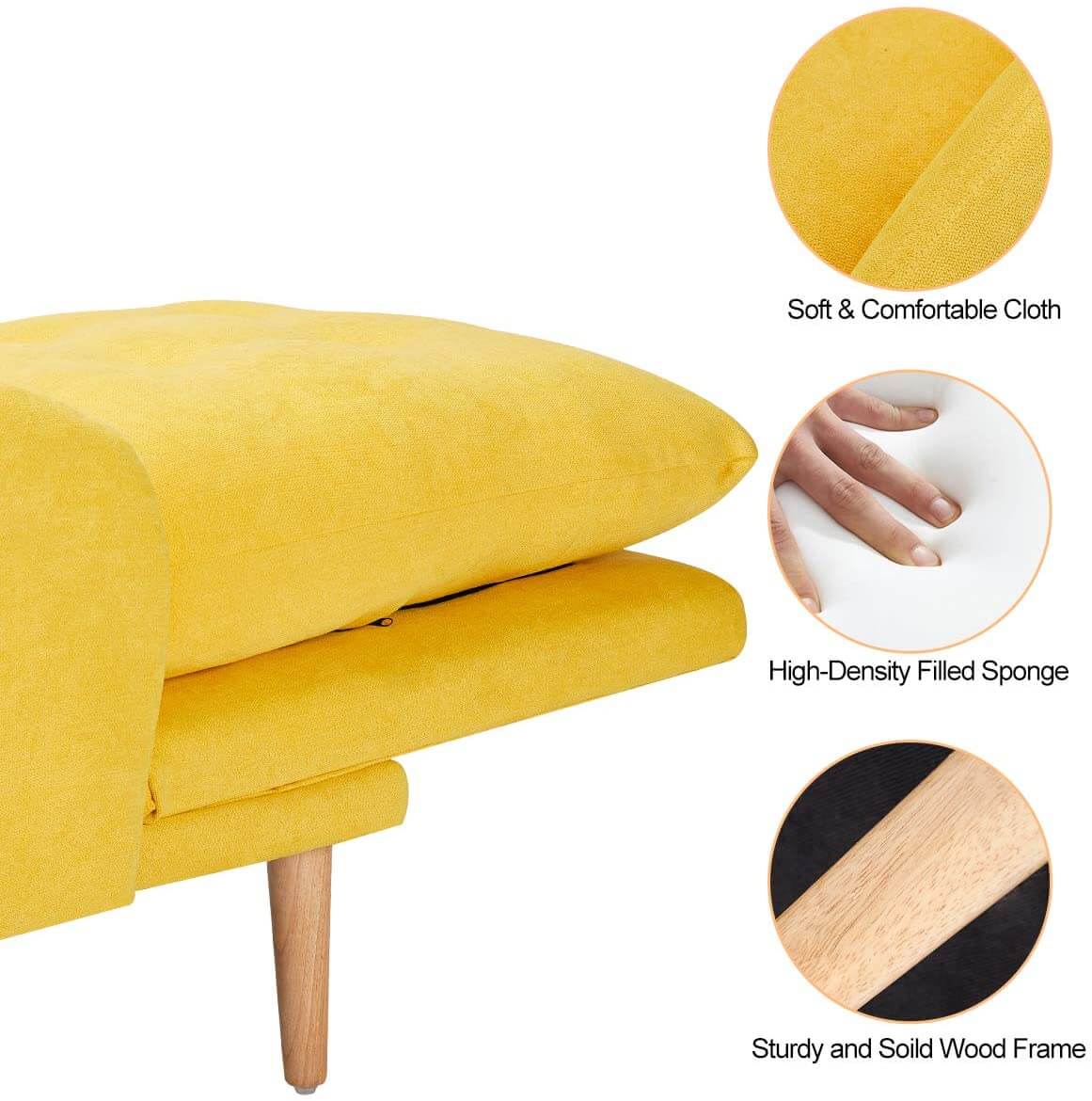 Sofa Chair with Ottoman Fabric Lounge Recliner Adjustable Backrest