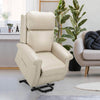 Homrest Electric Power Lift Recliner Chair, Faux Leather Electric Recliner for Elderly with Heated Vibration Massage(White)
