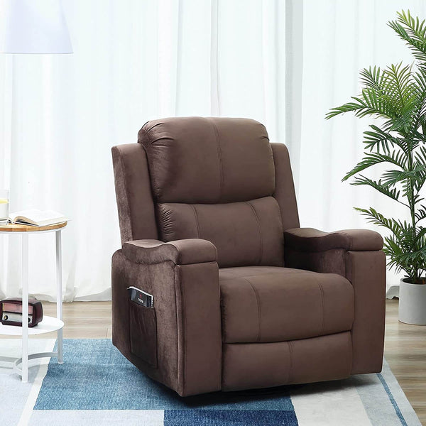 Homrest massage recliner chair for living room, dark brown