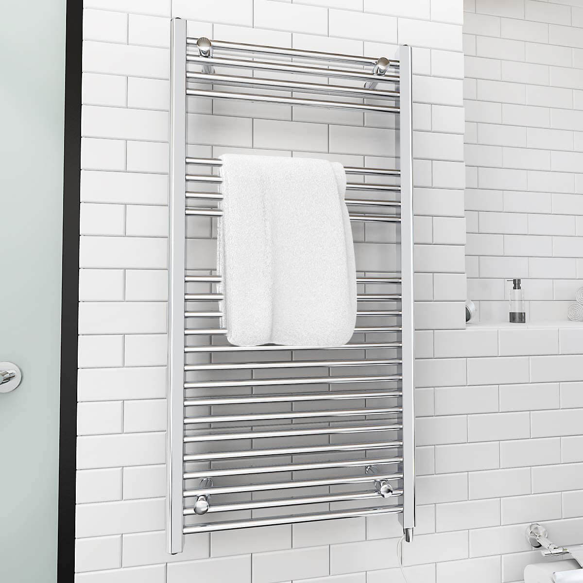 Towel Warmer Rack, Steel Heated Drying Rack Plug-in Wall Mounted Towel Warmer Rack for Bathroom (Silver, 23 Bar)