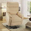 Homrest Dual Motor Electric Power Recliner Lift Chair, Linen Fabric Electric Recliner for Elderly, Heated Vibration Massage Sofa with Side Pockets & Remote Control, Cream Beige