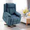 Homrest power lift recliner chair with massage and heat, linen fabric electric recliner lift chair with 2 side pockets and USB port, reacock blue