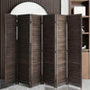 Homrest 6 Panel Wood Room Divider, 5.6 Ft Tall Folding Privacy Screen Room Divider(Dark Brown)