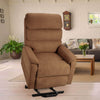 Homrest Dual Motor Electric Power Recliner Lift Chair Linen Fabric Electric Recliner for Elderly, Heated Vibration Massage Sofa with Side Pockets & Remote Control, Brown