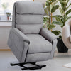 Homrest Dual Motor Electric Power Recliner Lift Chair, Linen Fabric Electric Recliner for Elderly, Heated Vibration Massage Sofa with Remote Control, Gray