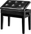 Homrest piano stool solid wood keyboard bench with PE leather, black