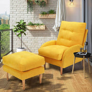 Sofa Chair with Ottoman Fabric Lounge Recliner Adjustable Backrest