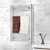 Towel Warmer Rack, Steel Heated Drying Rack Plug-in Wall Mounted Towel Warmer Rack for Bathroom (Silver, 18 Bar)