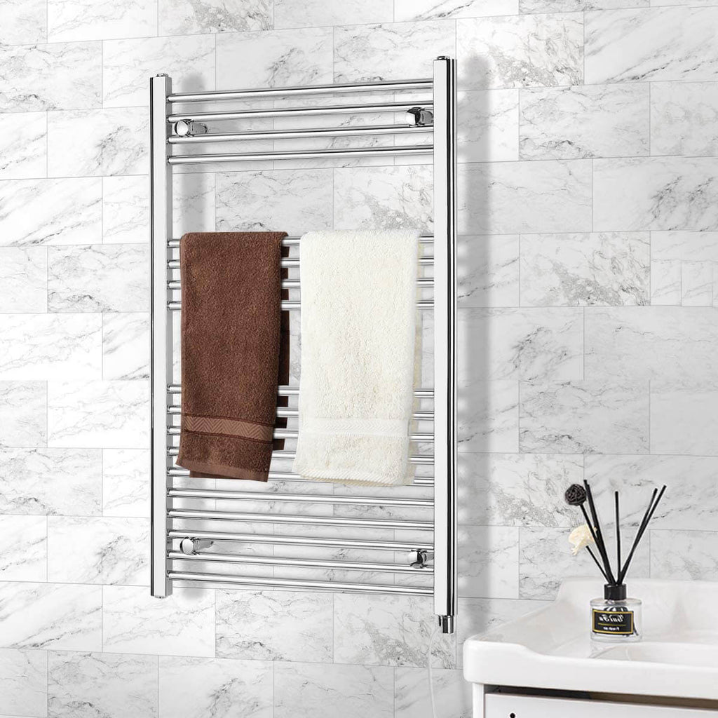 Towel Warmer Rack, Steel Heated Drying Rack Plug-in Wall Mounted Towel Warmer Rack for Bathroom (Silver, 18 Bar)