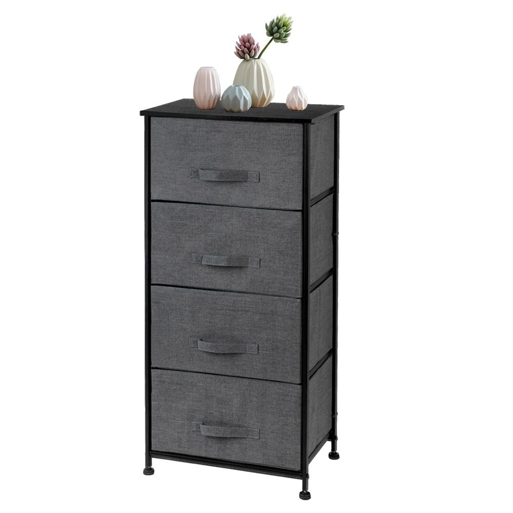 Homrest 4-Tier Dresser Tower, Fabric Drawer Organizer With 4 Easy Pull Drawers With Metal Frame