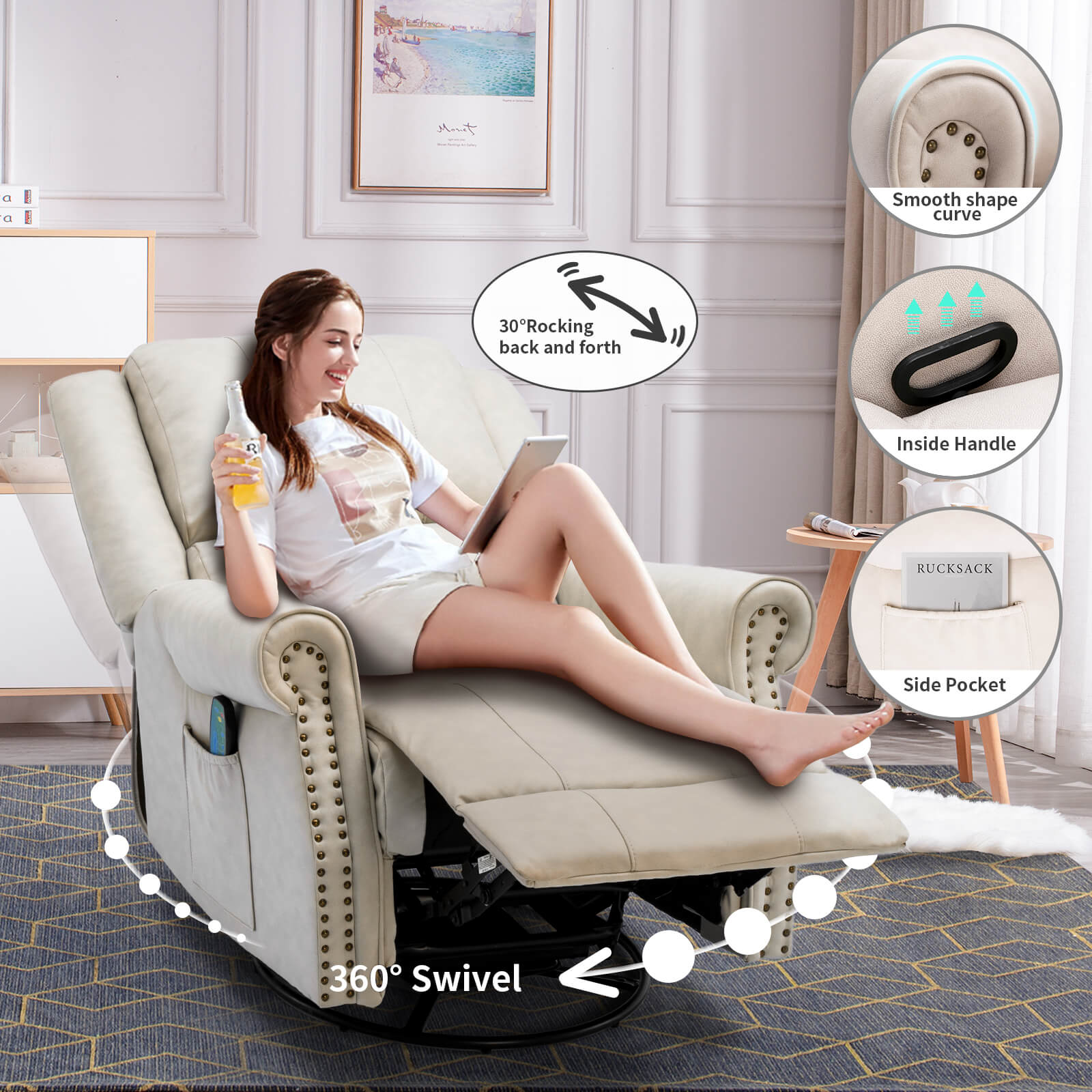 Homrest ergonomic massage recliner chair sale