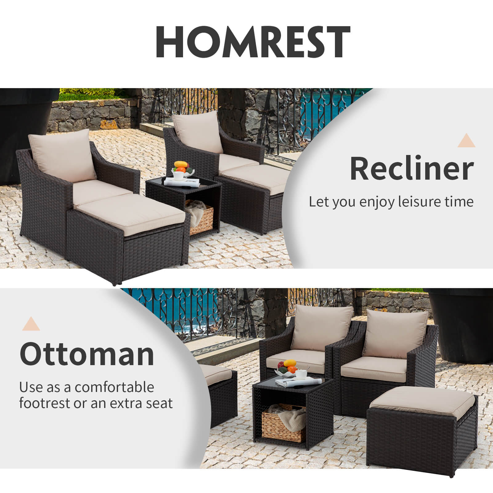 Homrest patio furniture set clearance