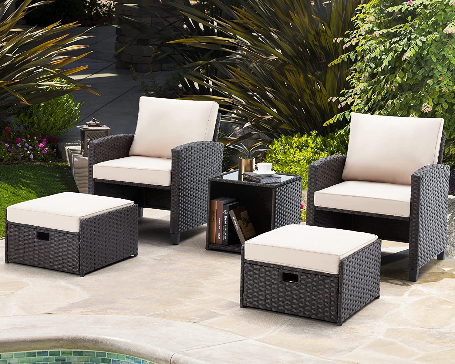 Affordable outdoor conversation set, khaki | Homrest furniture