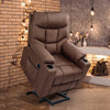 Power Lift Chair Electric Recliner for Elderly Heated Vibration Fabric Sofa Motorized Living Room Chair with Side Pocket Cup Holders