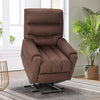 Homrest Electric Power Lift Recliner Chair Recliner Sofa for Elderly, Microfiber Recliner Chair with Heated Vibration Massage, 2 Side Pockets and USB Ports, Brown