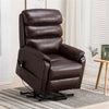 Lift Chair Recliners for Elderly, Infinite Position Lay Flat Recliner Up to 320 LBS, Faux Leather Electric Power Lift Recliner Chair Sofa with Side Pocket & Remote Control, Red Brown