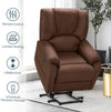 Homrest Electric Power Lift Recliner Chair Sofa with Massage and Heat for Elderly, Microfiber Recliner Chair with Side Pockets & USB Port, Brown