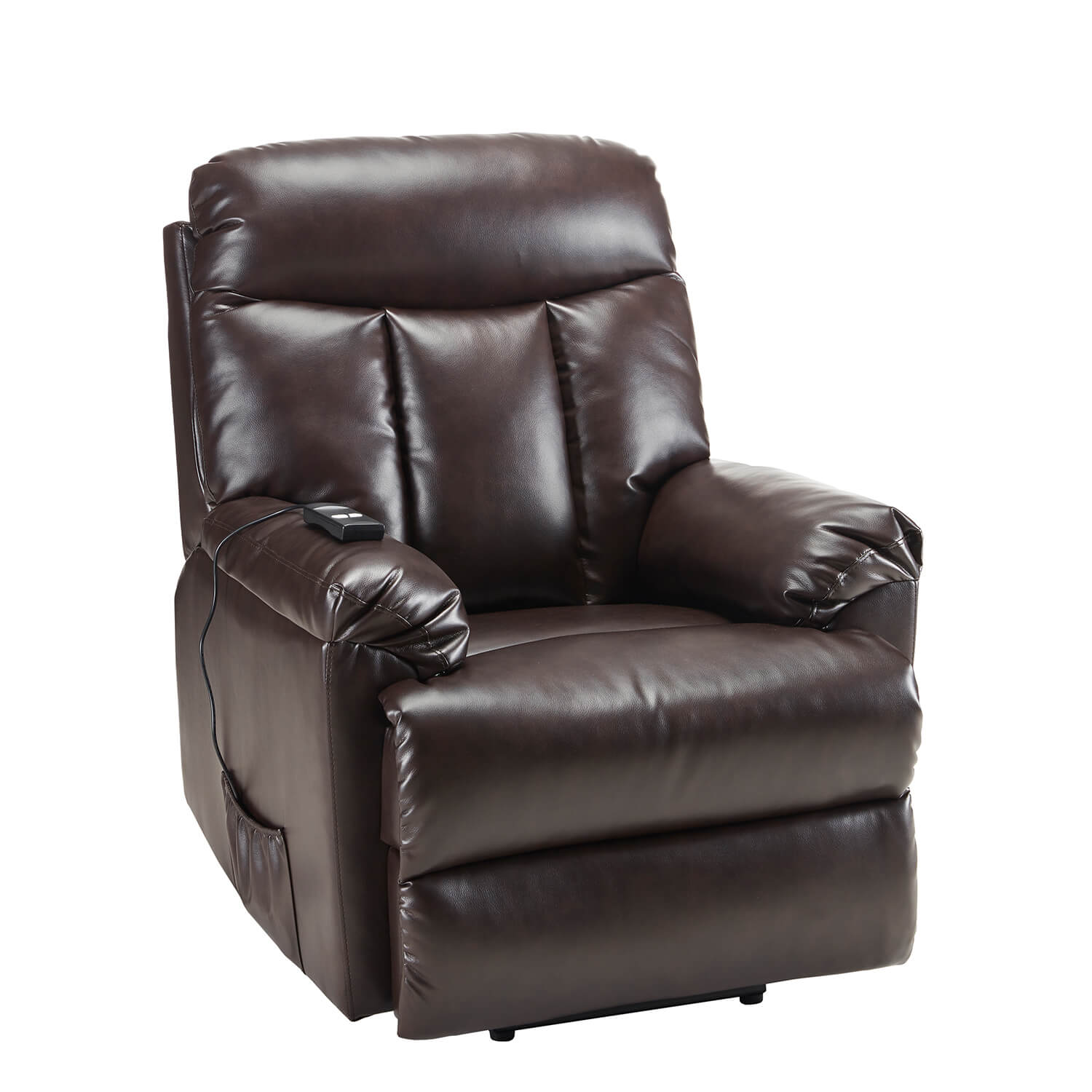 Homrest Electric Recliner Chair Lift Chair Power PU Leather Recliner Sofa with Heavy Duty Reclining Mechanism for Living Room, Brown