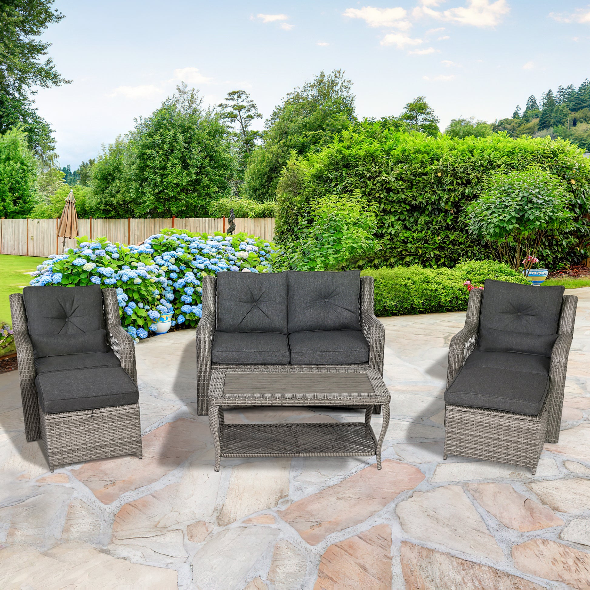 Patio sofa set, gray | Homrest furniture