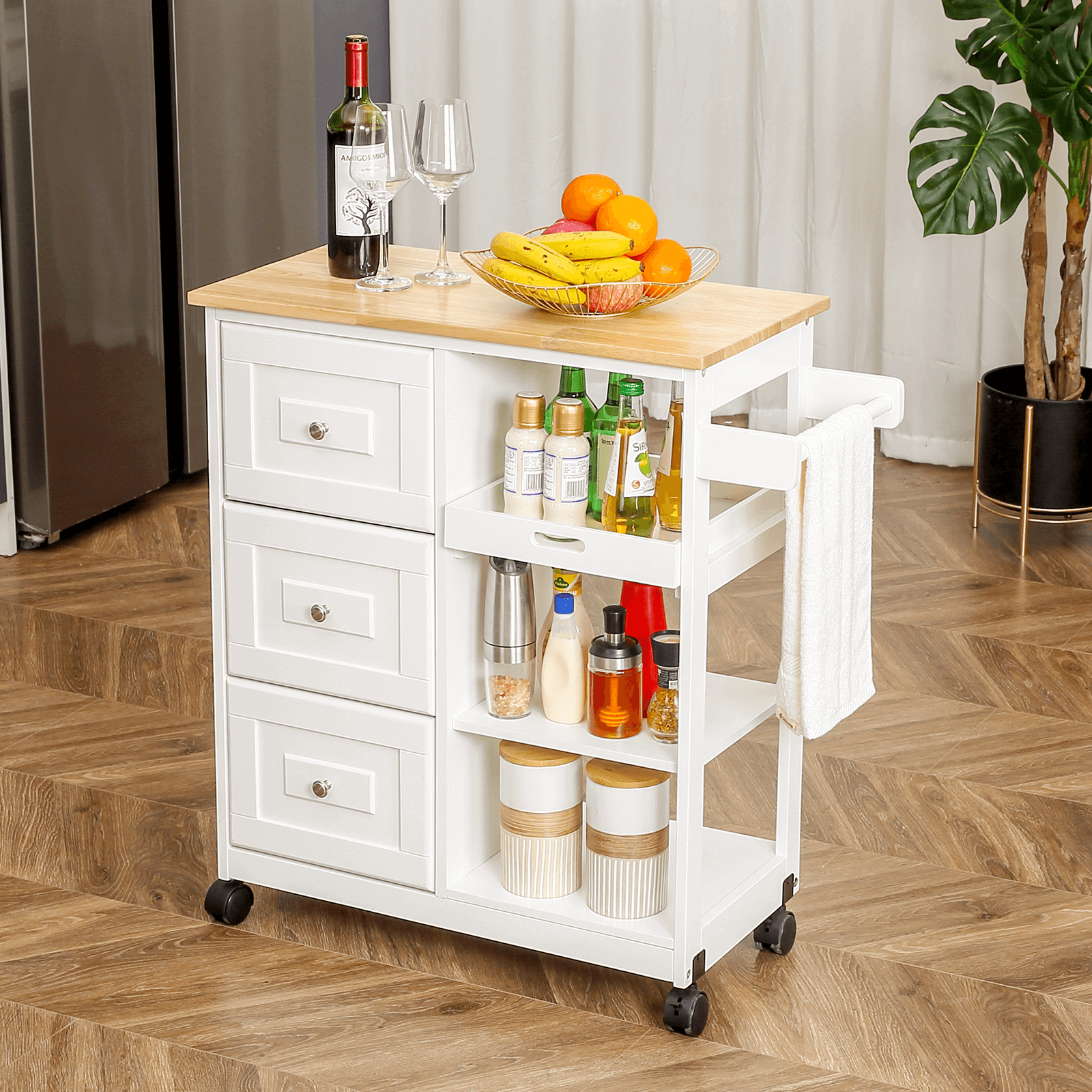 Homrest kitchen island on wheels