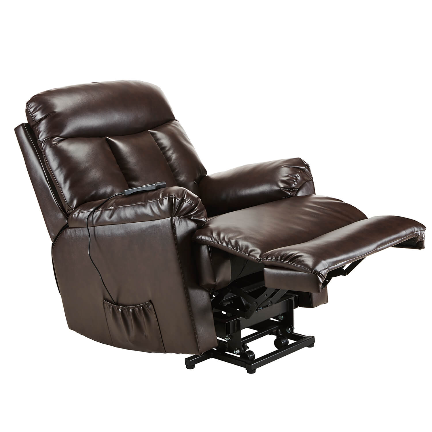 Homrest Electric Recliner Chair Lift Chair Power PU Leather Recliner Sofa with Heavy Duty Reclining Mechanism for Living Room, Brown