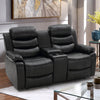 Homrest Reclining Double Loveseat with Storage Console for Living Room, Black