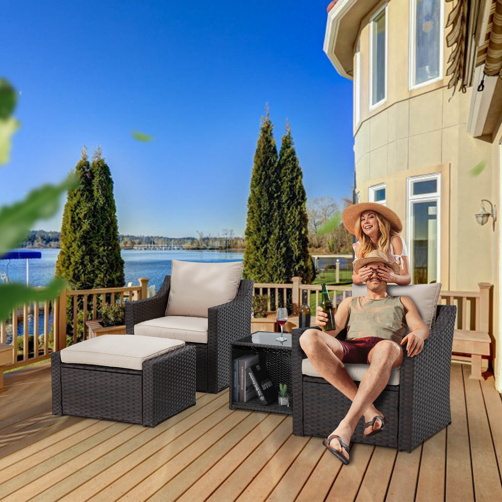 Homrest patio sofa set for porch, garden and poolside