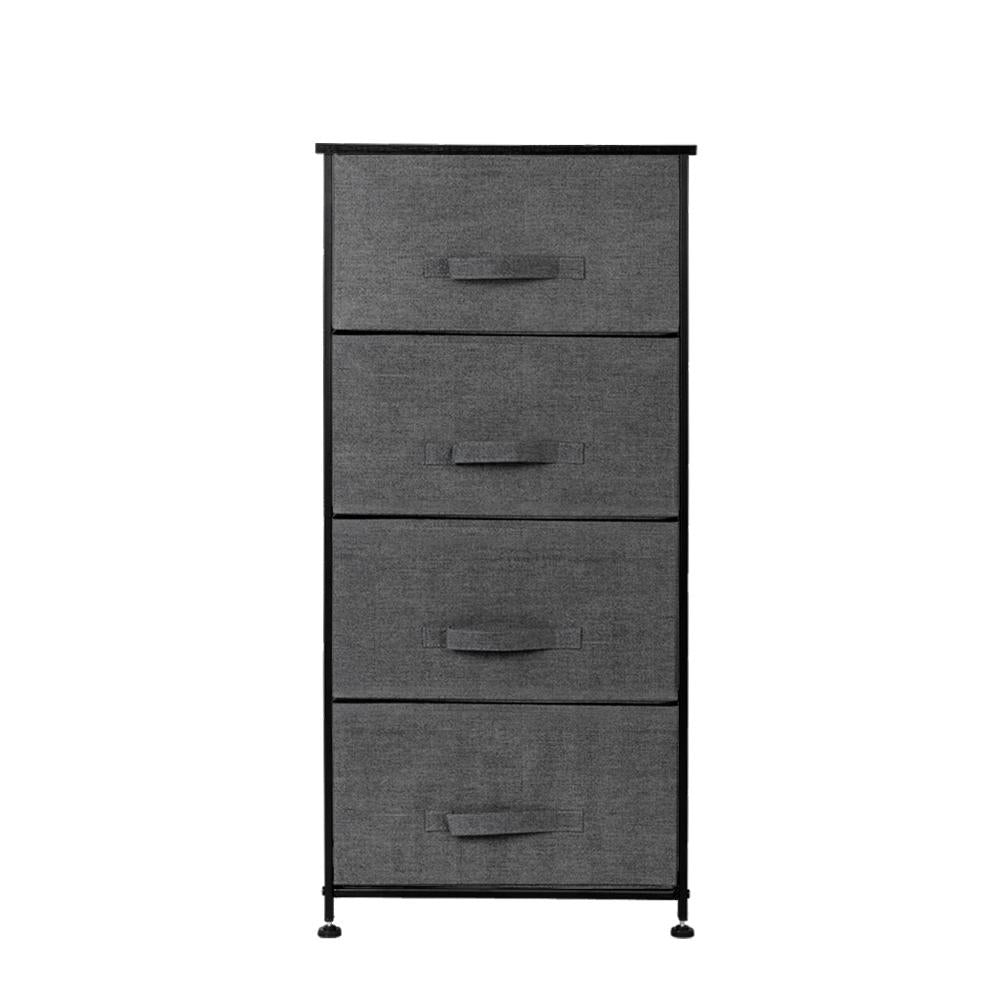 Homrest 4-Tier Dresser Tower, Fabric Drawer Organizer With 4 Easy Pull Drawers With Metal Frame